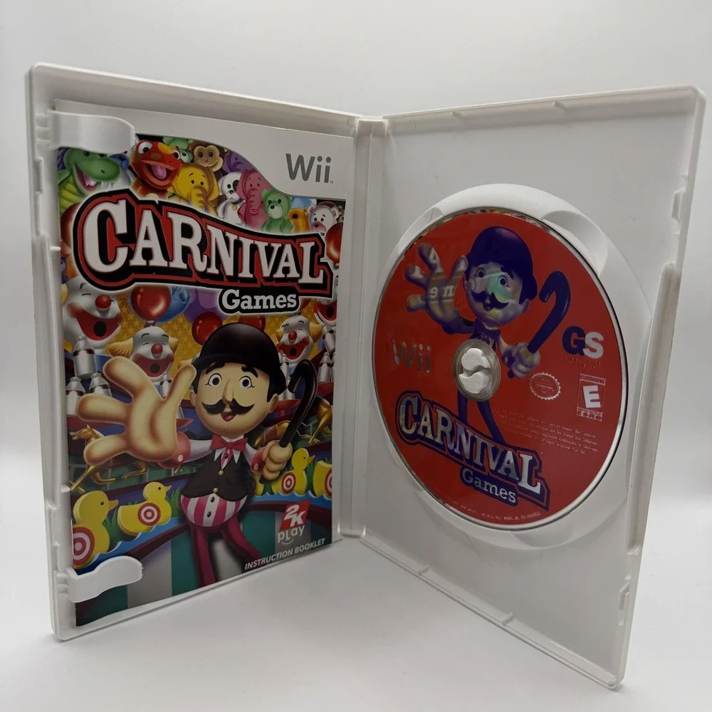 Carnival Games Nintendo Wii Video Game Complete CIB 2K Play Party Family E Rated